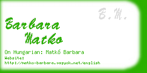 barbara matko business card